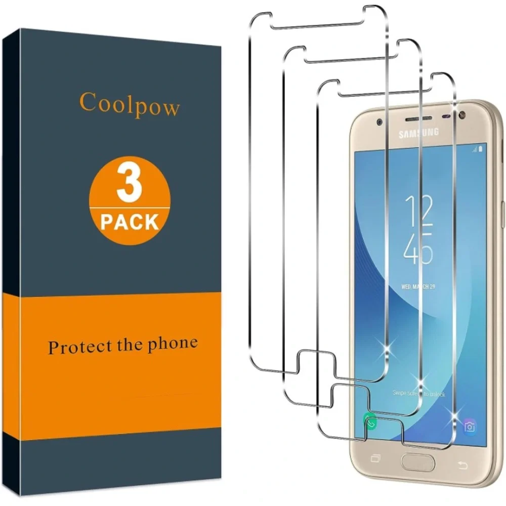 NWT 3Pk Screen Protector for Samsung J3, Anti Scratch, Ultra Clear, Bubble Free